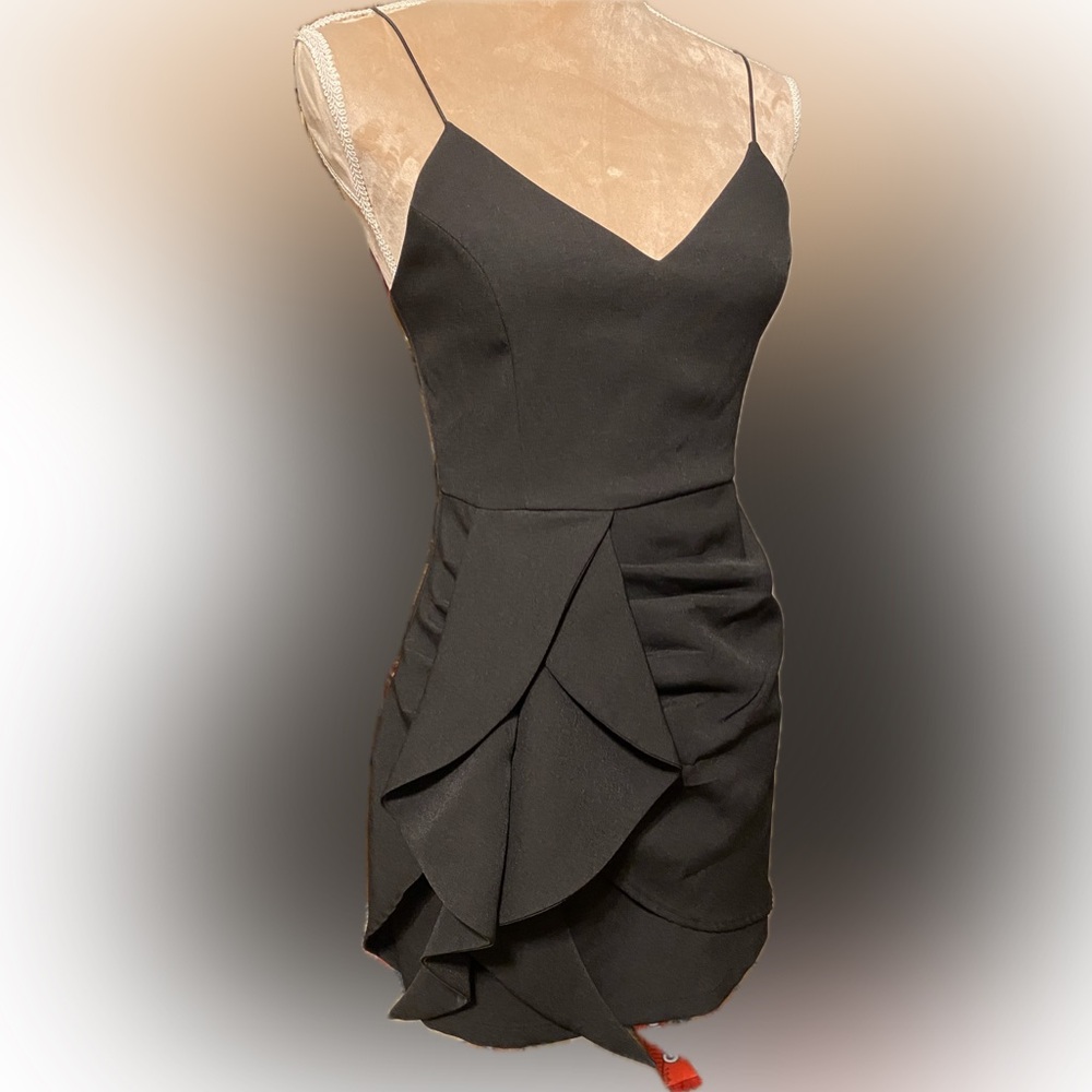 Lulu’s Elegant Black Spaghetti Strap Cocktail Dress - Picture 2 of 5